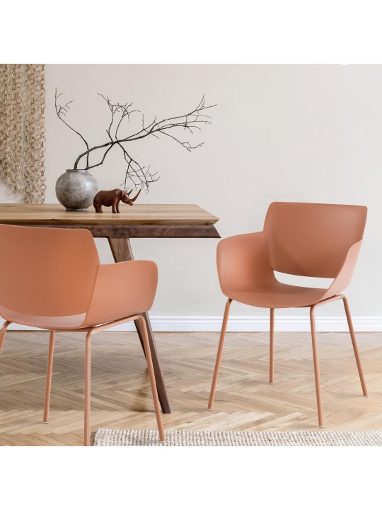 Conjunto de 2 cadeiras Alpena, terracota