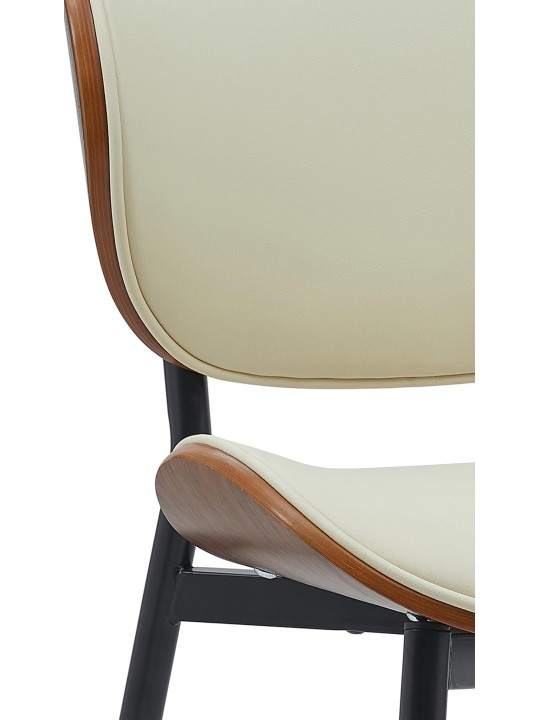 Conjunto de 2 cadeiras de sala de jantar Enid couro sintético, nogueira/creme Conjunto de 2 cadeiras de sala de jantar Enid couro sintético, nogueira/creme