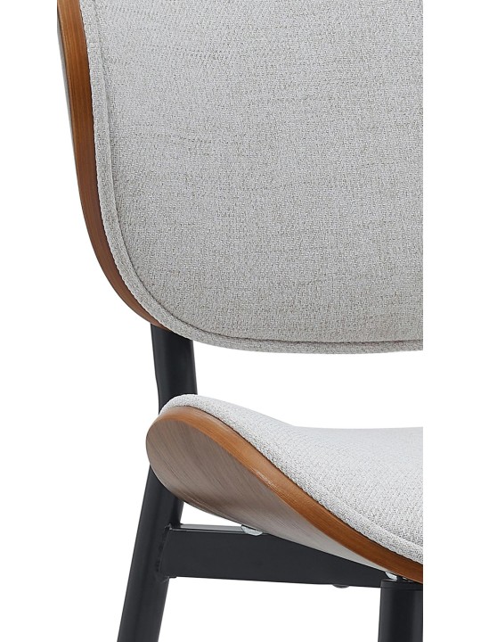 Conjunto de 2 cadeiras para sala de jantar em tecido Enid, nogueira/creme