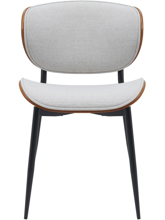 Conjunto de 2 cadeiras para sala de jantar em tecido Enid, nogueira/creme