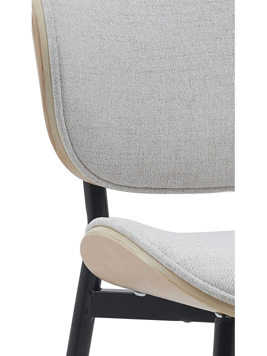 Conjunto de 2 cadeiras para sala de jantar em tecido Enid, natural/creme