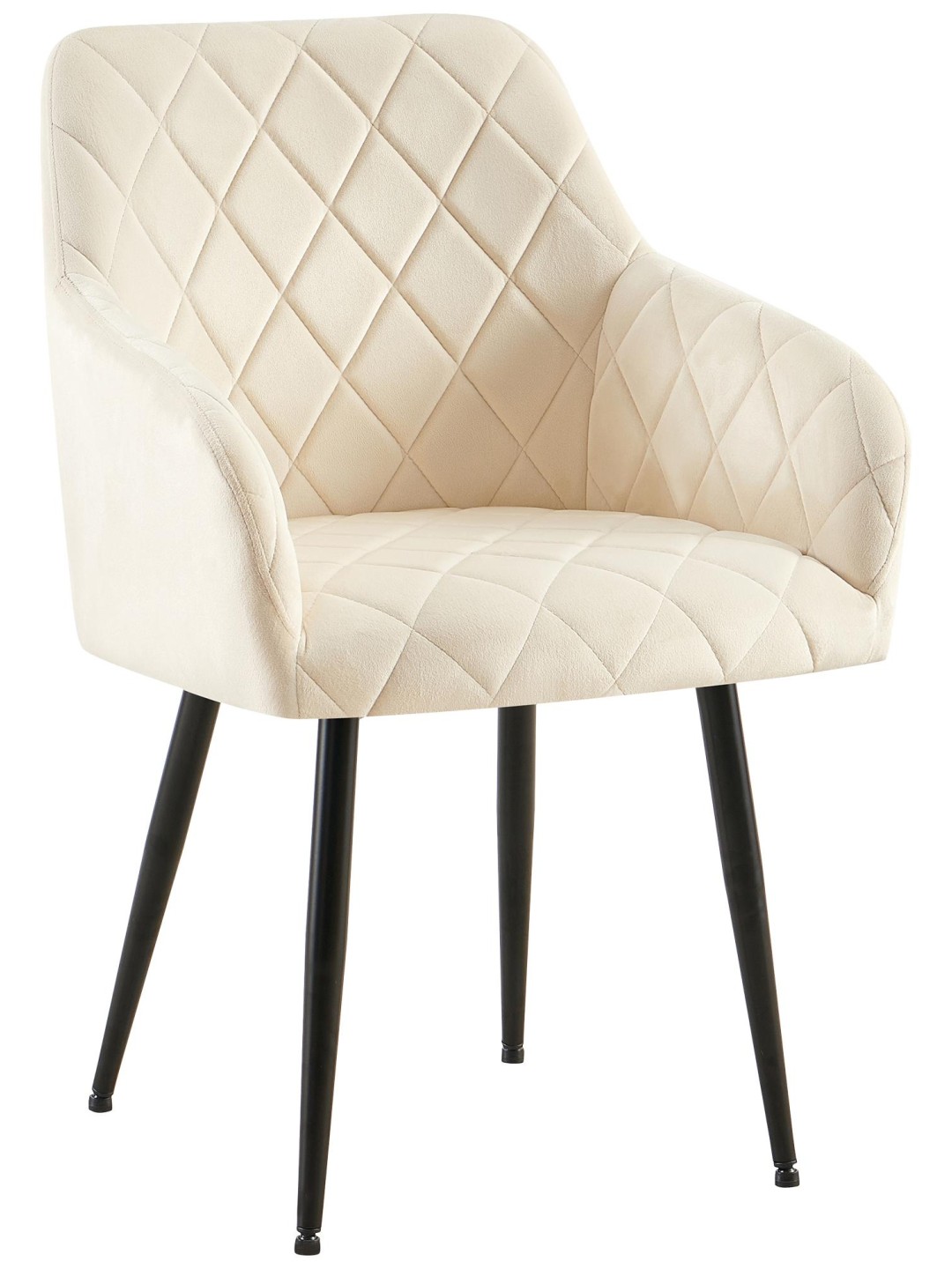 Cadeira da sala de jantar Monett veludo B, creme