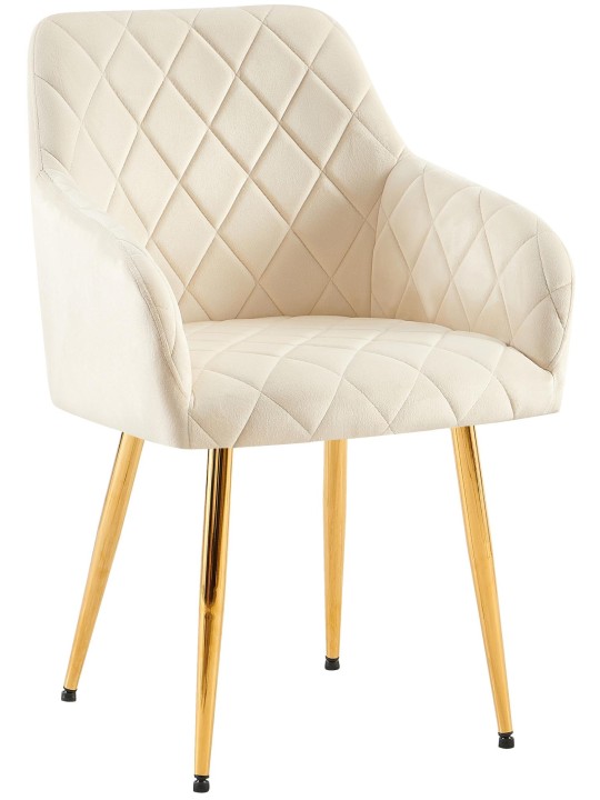 Cadeira da sala de jantar Monett veludo G, creme