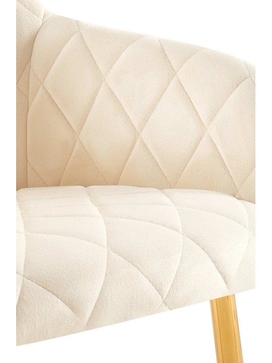 Cadeira da sala de jantar Monett veludo G, creme