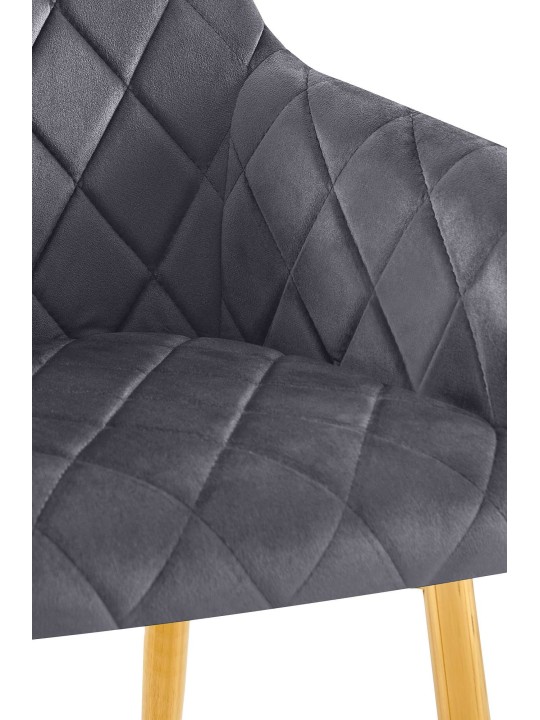 Conjunto de 2 cadeiras para sala de jantar Monett veludo G, cinza escuro Conjunto de 2 cadeiras para sala de jantar Monett veludo G, cinza escuro