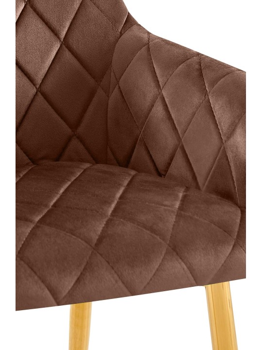Conjunto de 2 cadeiras para sala de jantar Monett veludo G, castanho