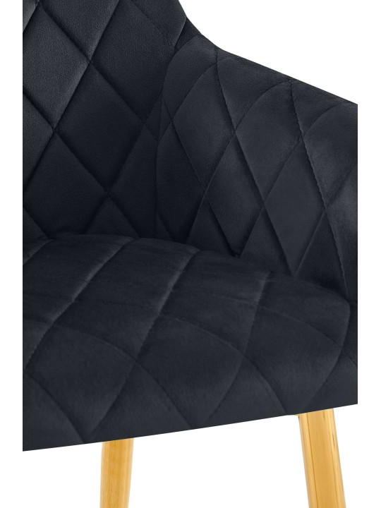 Conjunto de 2 cadeiras para sala de jantar Monett veludo G, preto Conjunto de 2 cadeiras para sala de jantar Monett veludo G, preto