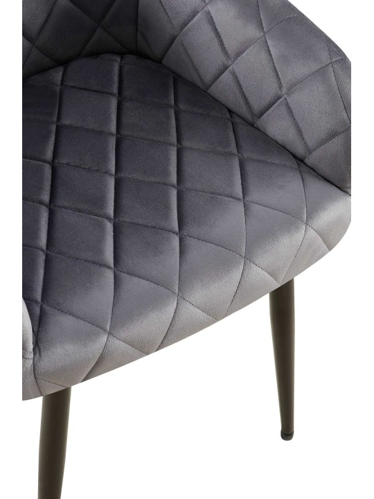 Conjunto de 2 cadeiras para sala de jantar Monett veludo B, cinza escuro