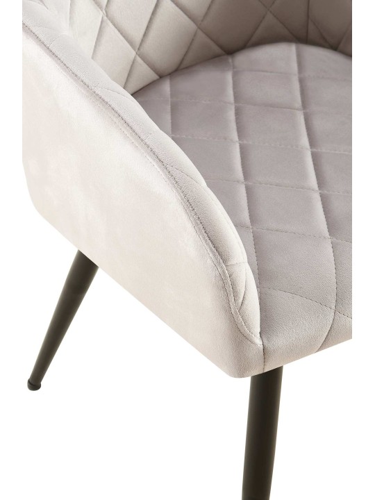 Conjunto de 2 cadeiras para sala de jantar Monett veludo B, cinza