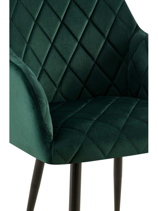 Conjunto de 2 cadeiras para sala de jantar Monett veludo B, verde
