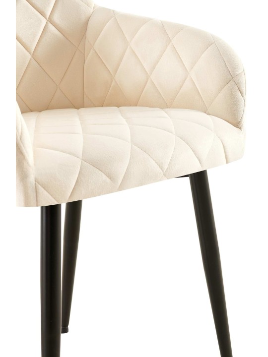 Conjunto de 2 cadeiras para sala de jantar Monett veludo B, creme