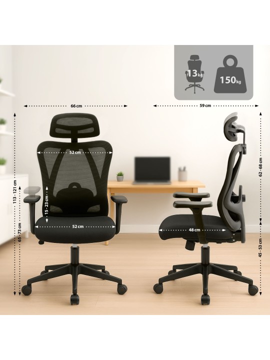 Cadeira de escritório Eliseu, preto