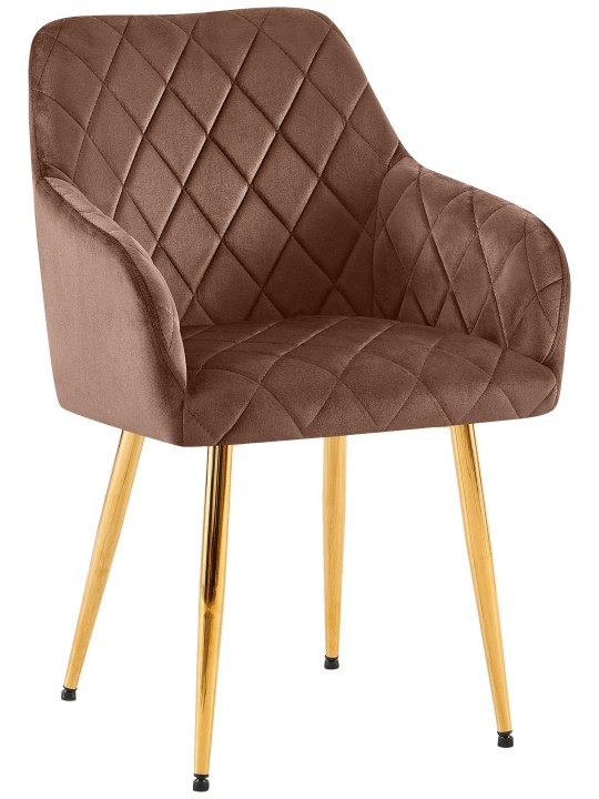 Cadeira da sala de jantar Monett veludo G, castanho