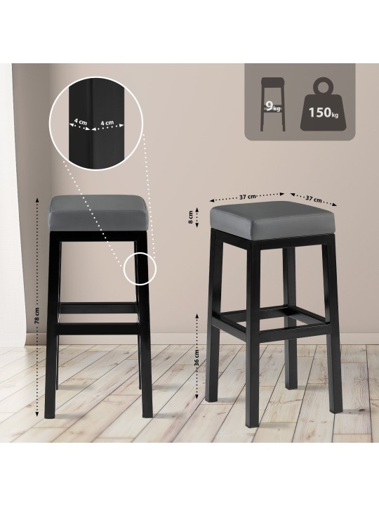 Banqueta alta Taylor B80, cinza Banqueta alta Taylor B80, cinza