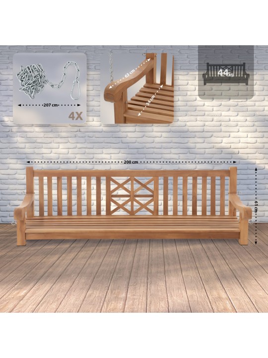 Banco de balanço Farm 200 cm, teca Banco de balanço Farm 200 cm, teca