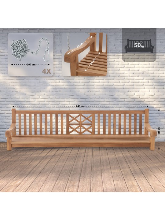 Banco de balanço Farm 240 cm, teca Banco de balanço Farm 240 cm, teca