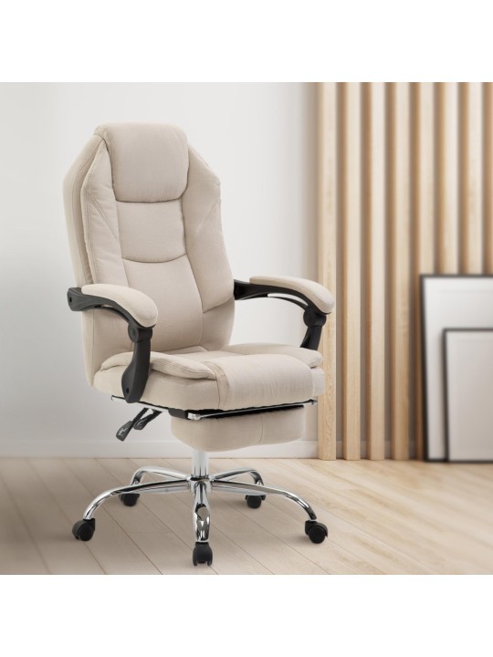Cadeira de escritório tecido castelo, creme