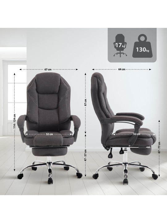 Cadeira de escritório tecido castelo, cinza escuro