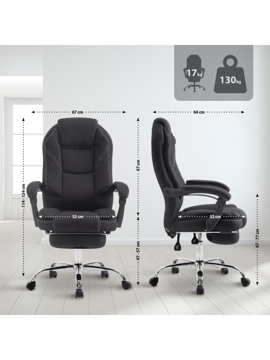 Cadeira de escritório tecido castelo, preto