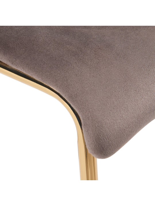 Banco de bar Hoover Velvet 4 pés dourado, castanho Banco de bar Hoover Velvet 4 pés dourado, castanho