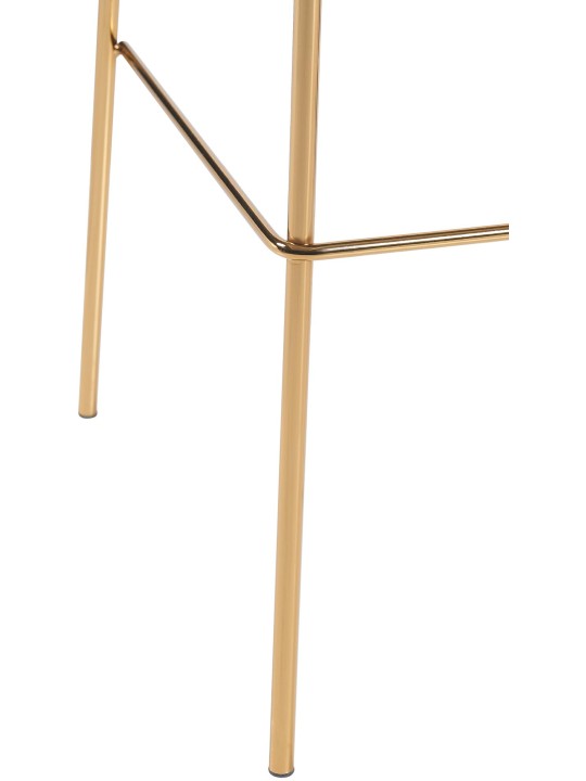 Banco de bar Hoover Velvet 4 pés dourado, castanho Banco de bar Hoover Velvet 4 pés dourado, castanho