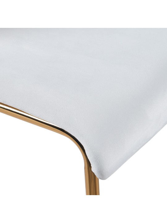 Banco de bar Hoover Velvet 4 pés dourado, creme