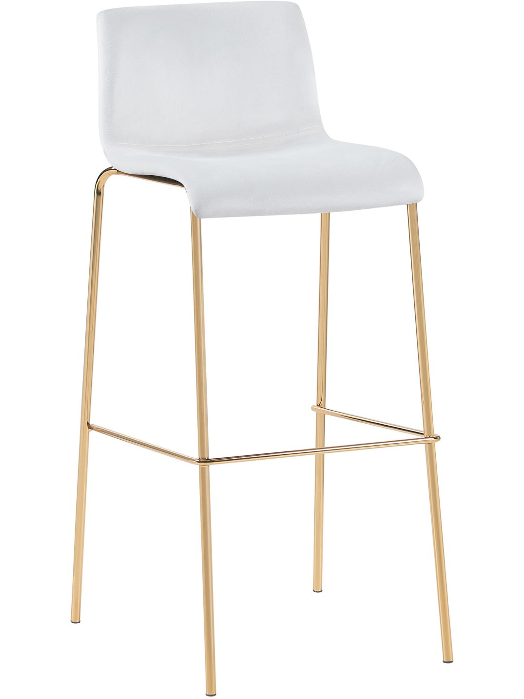 Banco de bar Hoover Velvet 4 pés dourado, creme