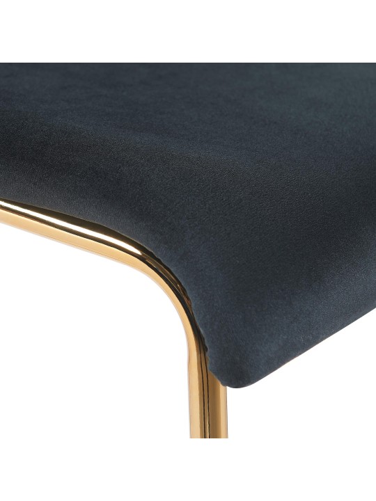 Banco de bar Hoover Velvet 4 pés dourado, preto