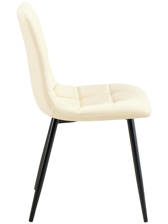 Cadeira da sala de jantar Antibes couro sintético, creme