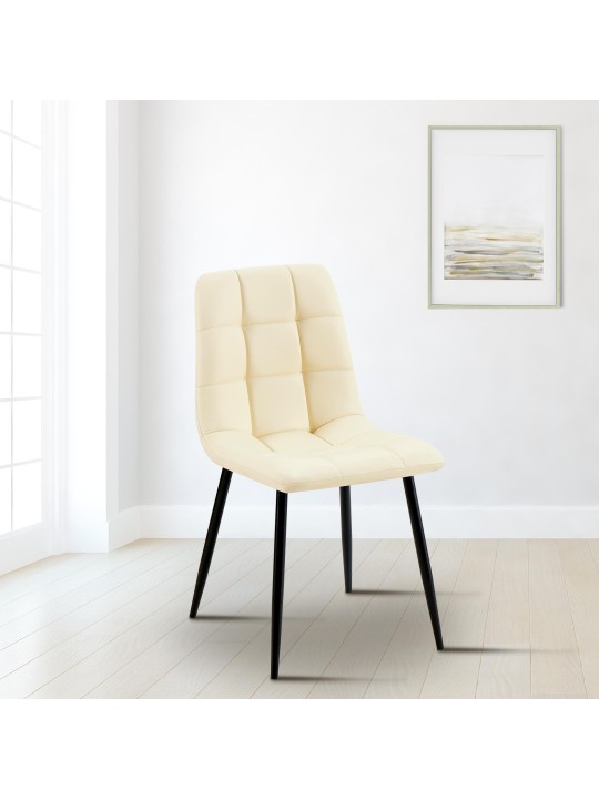 Cadeira da sala de jantar Antibes couro sintético, creme