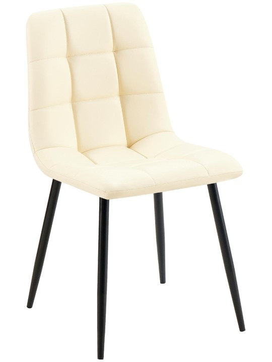 Cadeira da sala de jantar Antibes couro sintético, creme