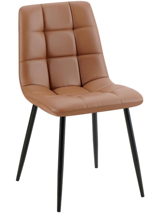 Cadeira da sala de jantar Antibes couro sintético, castanho escuro