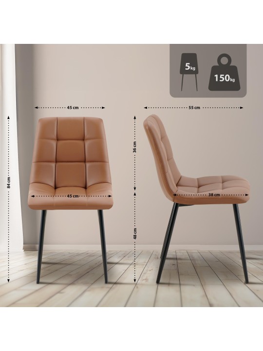 Cadeira da sala de jantar Antibes couro sintético, castanho escuro