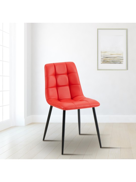 Cadeira da sala de jantar Antibes couro sintético, vermelho