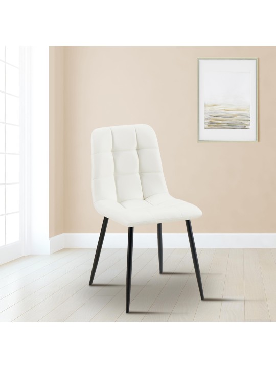 Cadeira da sala de jantar Antibes couro sintético, branco