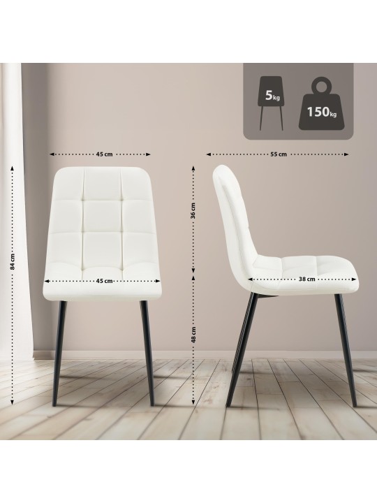 Cadeira da sala de jantar Antibes couro sintético, branco