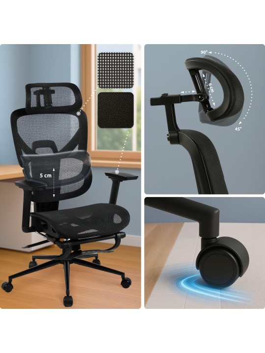 Cadeira de escritório Beresford, preto