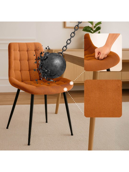 Cadeira de jantar Sardna Cord, laranja