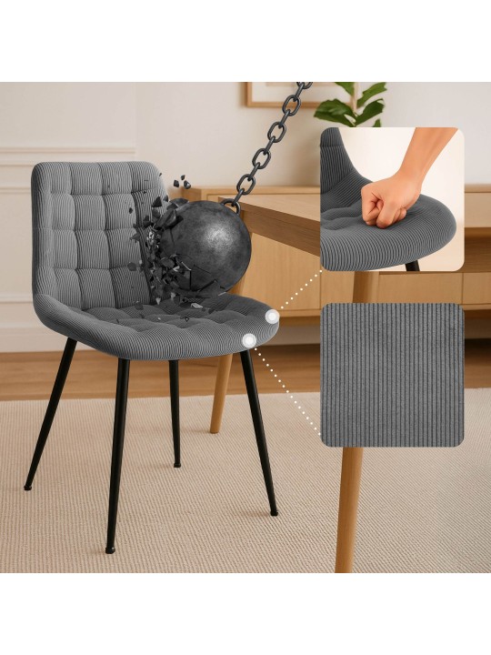 Cadeira de jantar Sardna Cord, cinza