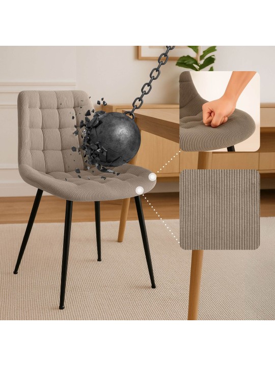 Cadeira de jantar Sardna Cord, taupe