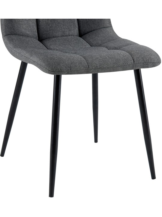 Cadeira da sala de jantar tecido Antibes, cinza escuro
