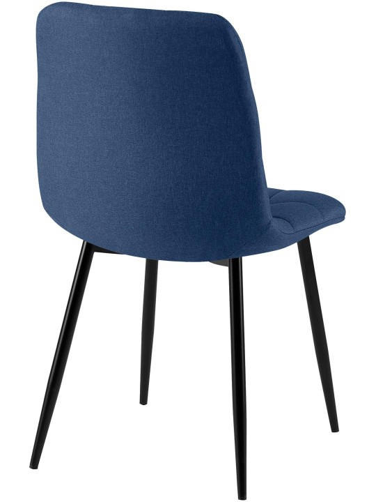 Conjunto de 4 cadeiras de jantar em tecido Antibes, azul