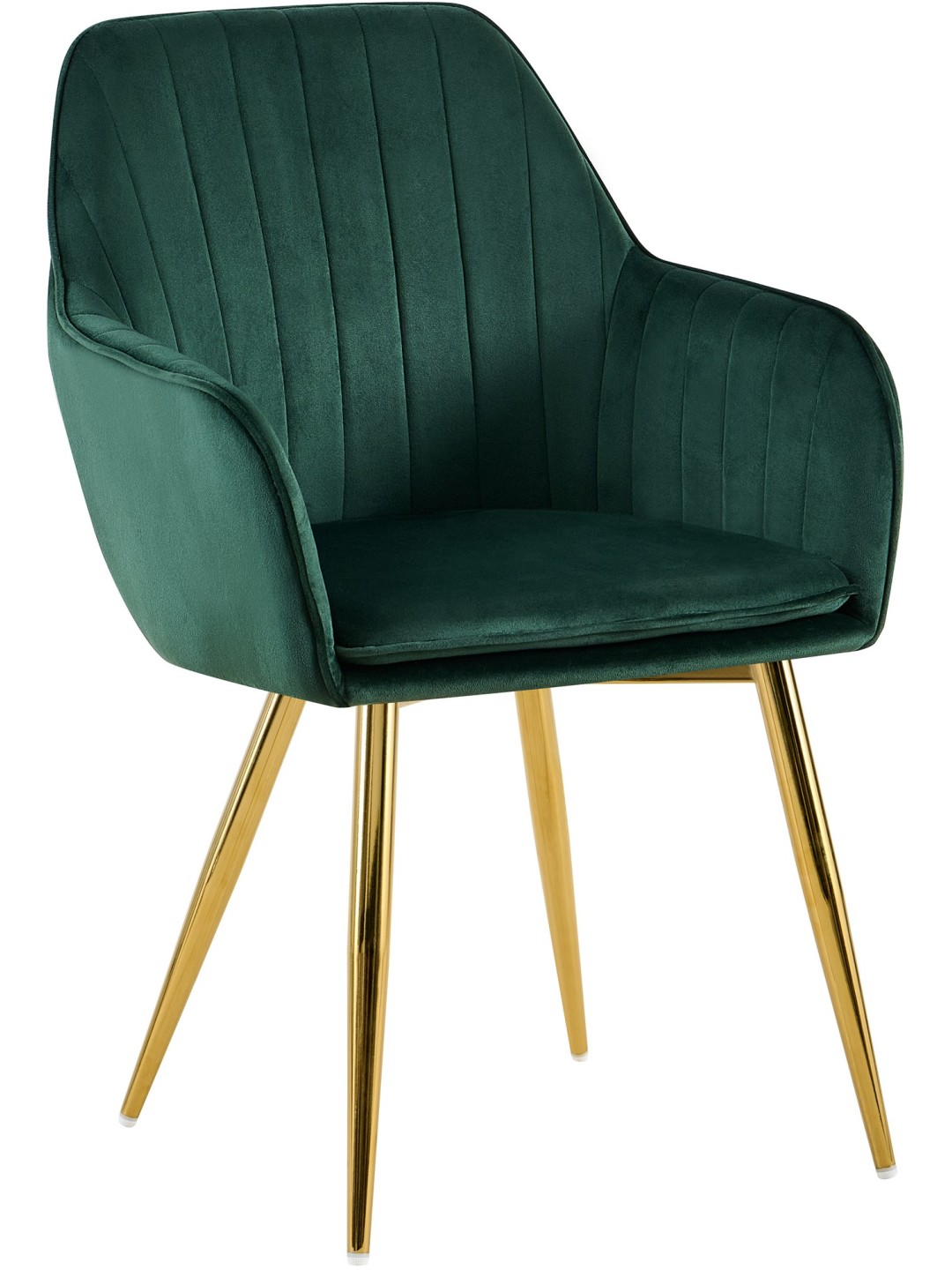 Cadeira da sala de jantar Cheryl veludo dourado, verde