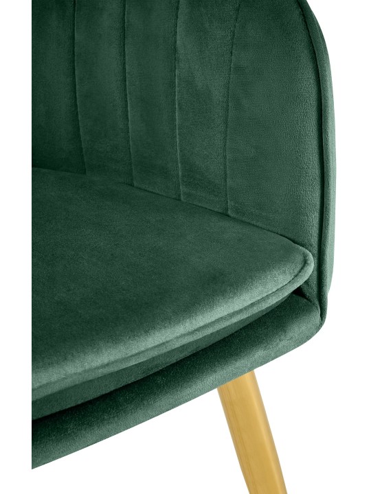 Cadeira da sala de jantar Cheryl veludo dourado, verde