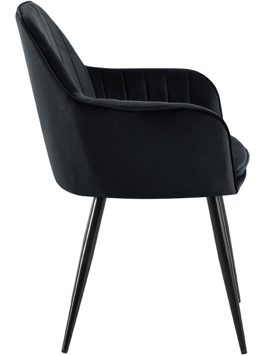 Cadeira de jantar de veludo Cheryl, preto