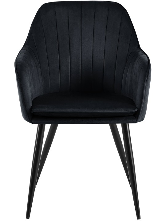 Cadeira de jantar de veludo Cheryl, preto