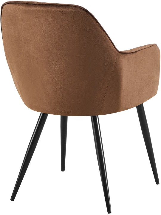 Cadeira de jantar de veludo Cheryl, castanho