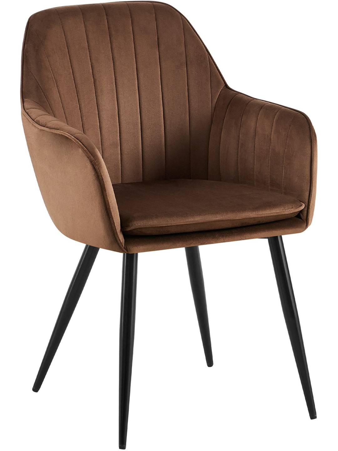 Cadeira de jantar de veludo Cheryl, castanho
