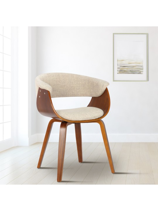 Cadeira Bruce tecido nogueira, creme Cadeira Bruce tecido nogueira, creme