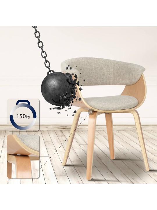 Cadeira Bruce tecido natural, creme Cadeira Bruce tecido natural, creme